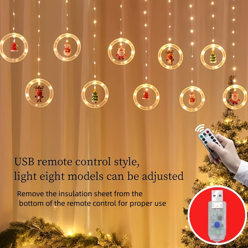 Luz de Natal LED Colorida do Papai Noel para Janela com USB