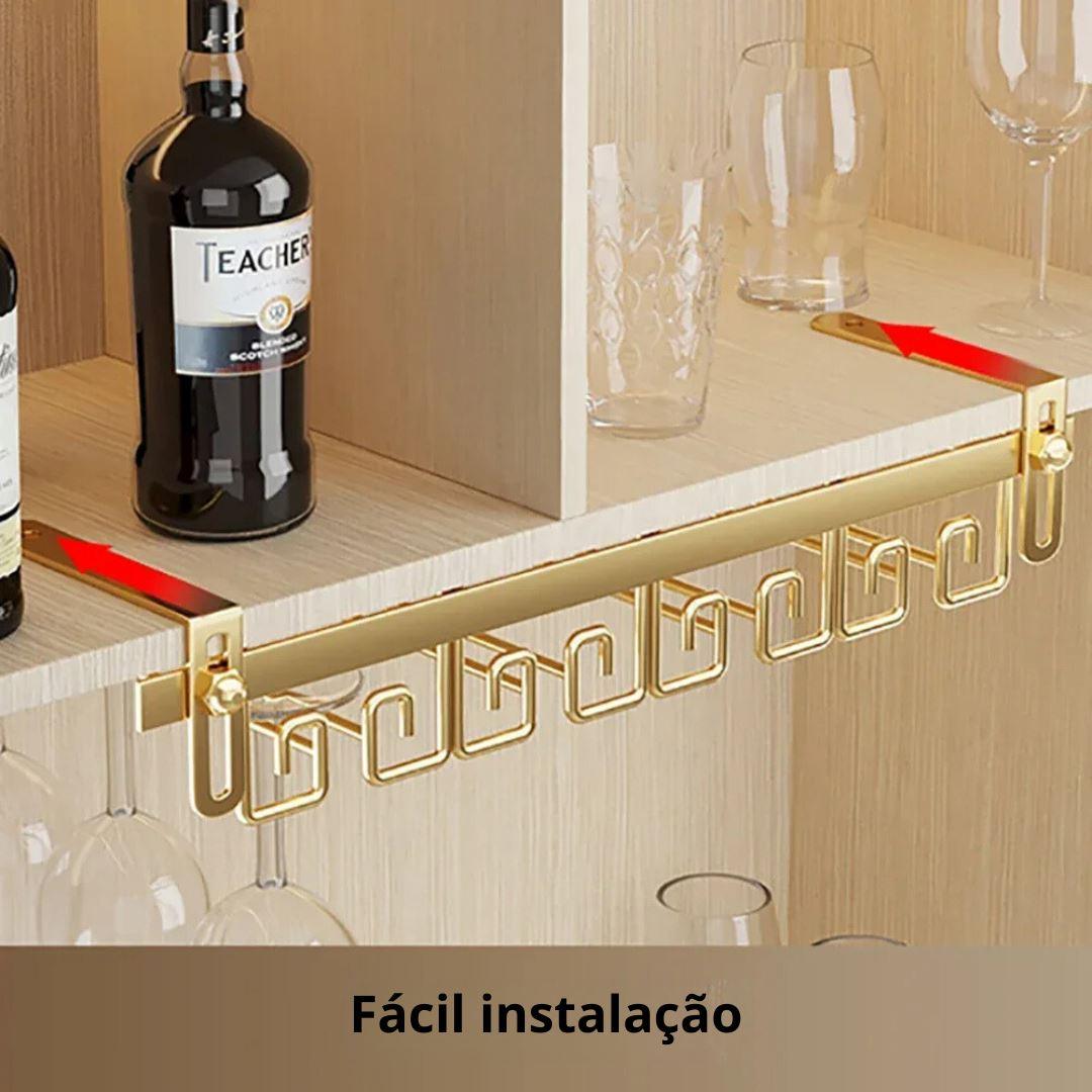 Suporte de Taças de Vinho em Aço Inoxidável Saintelle - Organizador Sofisticado