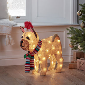 Figura de Natal do Bulldog Francês