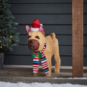 Figura de Natal do Bulldog Francês