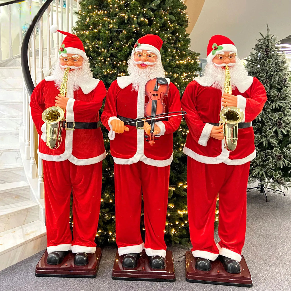 PAPAI NOEL GIGANTE ELETRICO MUSICAL COM SAXOFONE!