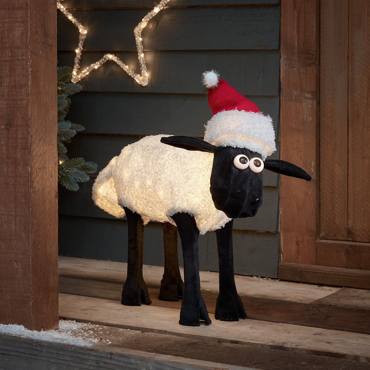 Figura de Natal Ovelha Negra iluminada ( Shaun the Sheep )