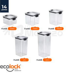 EcoLock™ - Kit Potes Herméticos de Vidro + (Brindes Exclusivos)