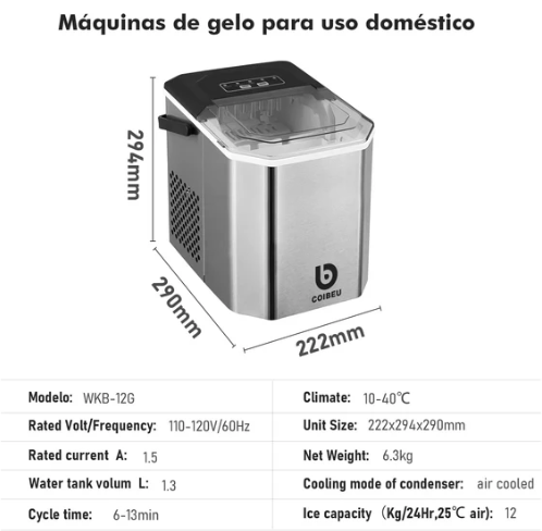 Smartice - Maquina de Gelo Portátil - Queima Estoque Ano Novo Decora Lar