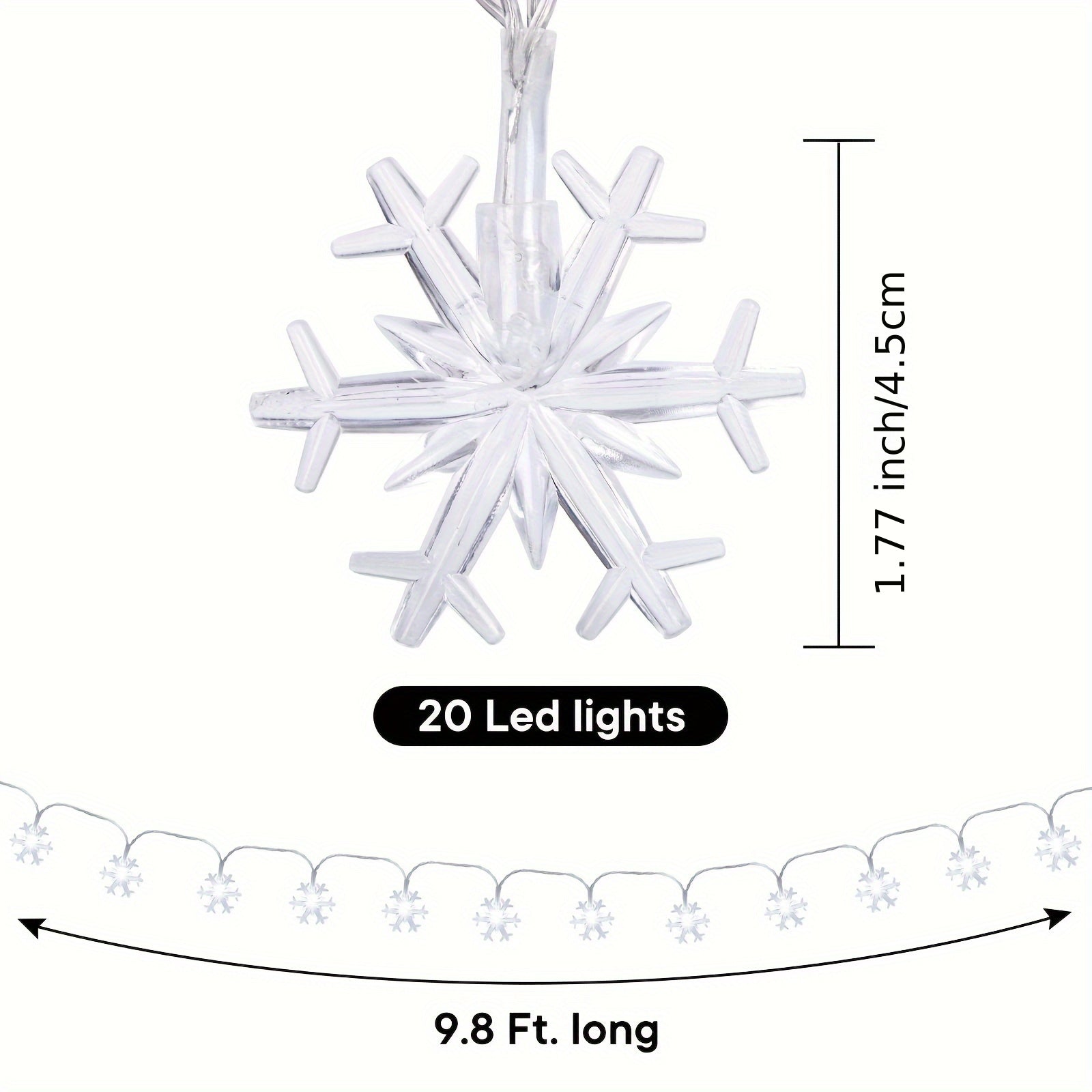 Cortina de Luzes LED Floco de Neve 3m