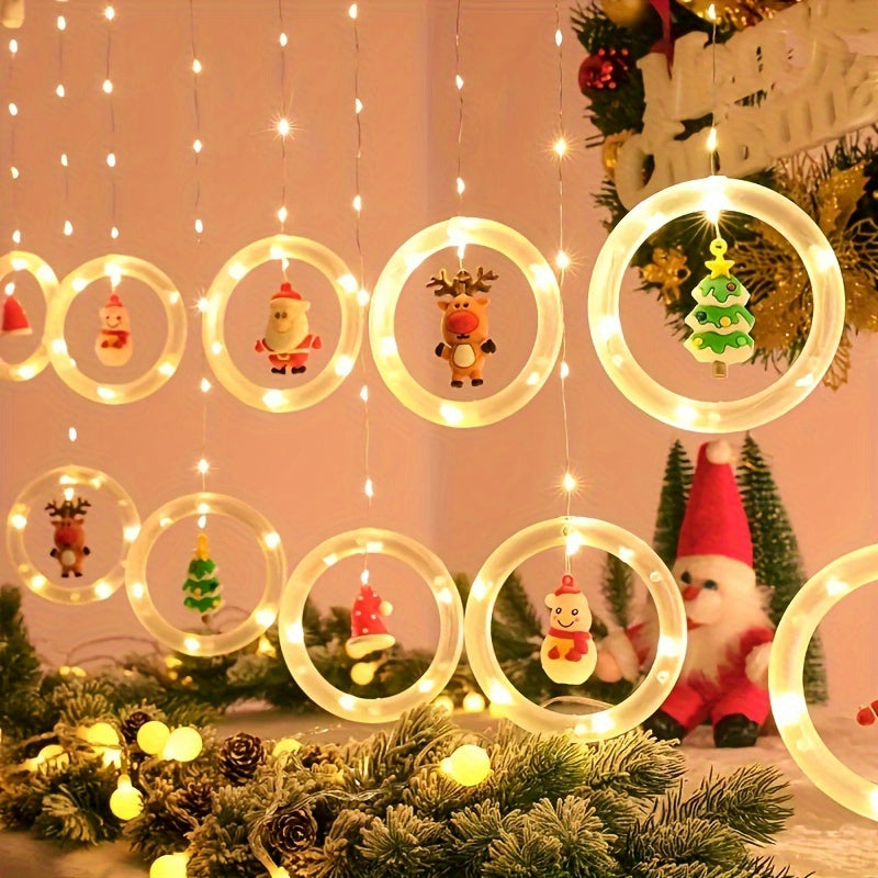 Luz de Natal LED Colorida do Papai Noel para Janela com USB